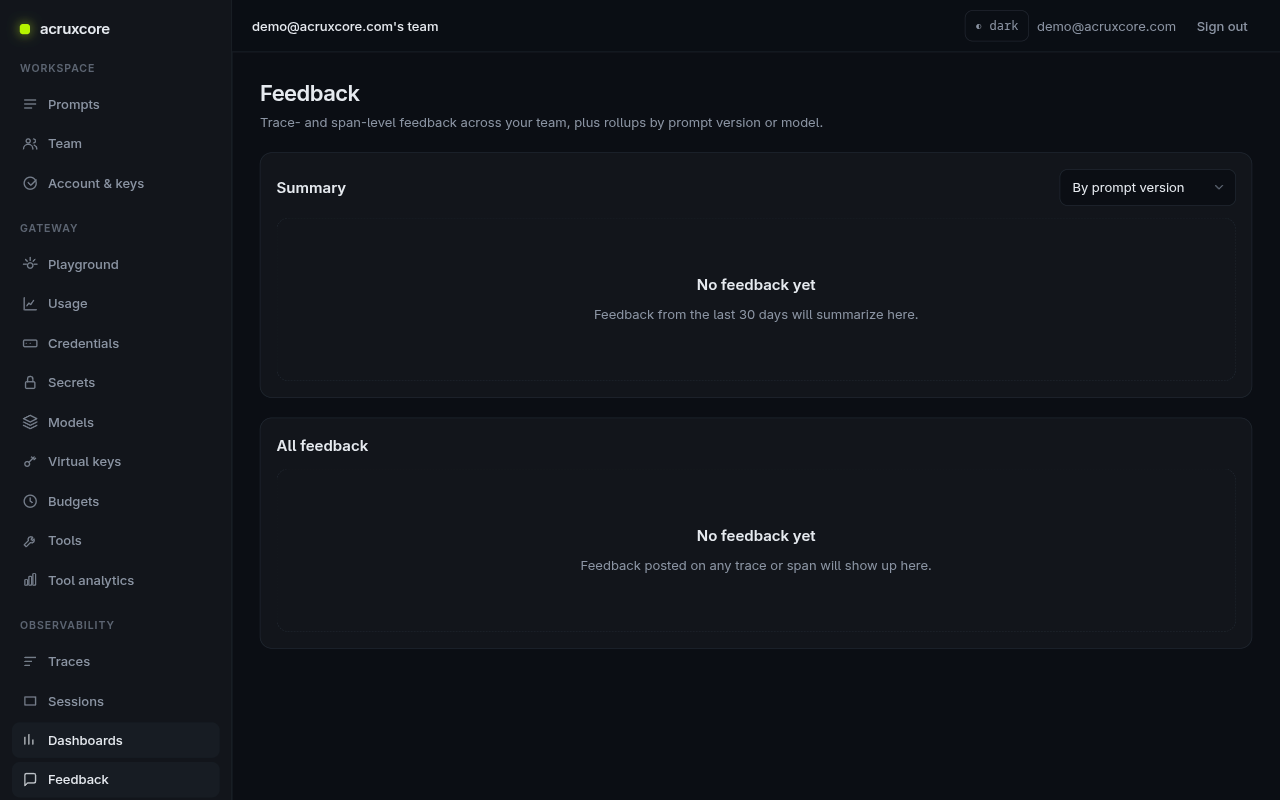 Feedback page